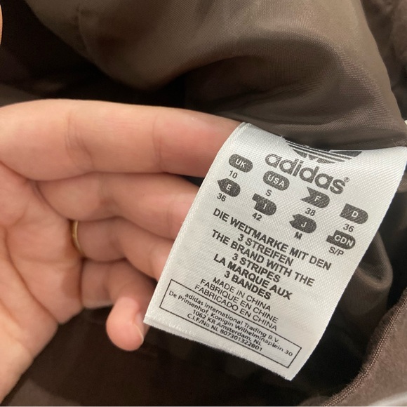 Adidas Originals Safety Brown Pink Trefoil Button Up Jacket w/o Belt S - Picture 6 of 8